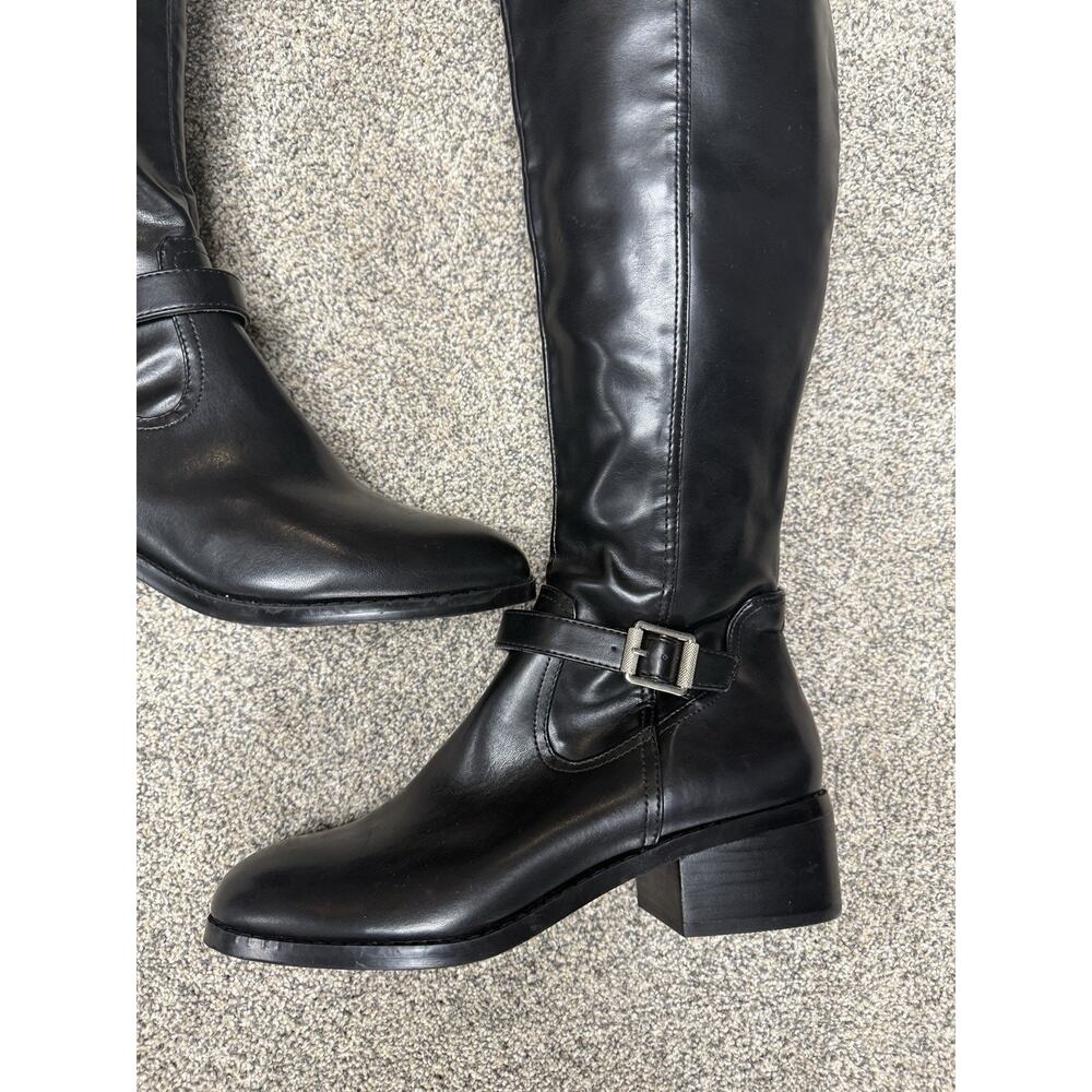 Dolce Vita Elyse‎ Black Over The Knee Boots Women's 7.5 Block Heel Buckle NWOB - Picture 2 of 10
